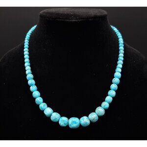 Jay King 925 Sterling Silver Turquoise Beaded Necklace Adjustable Length